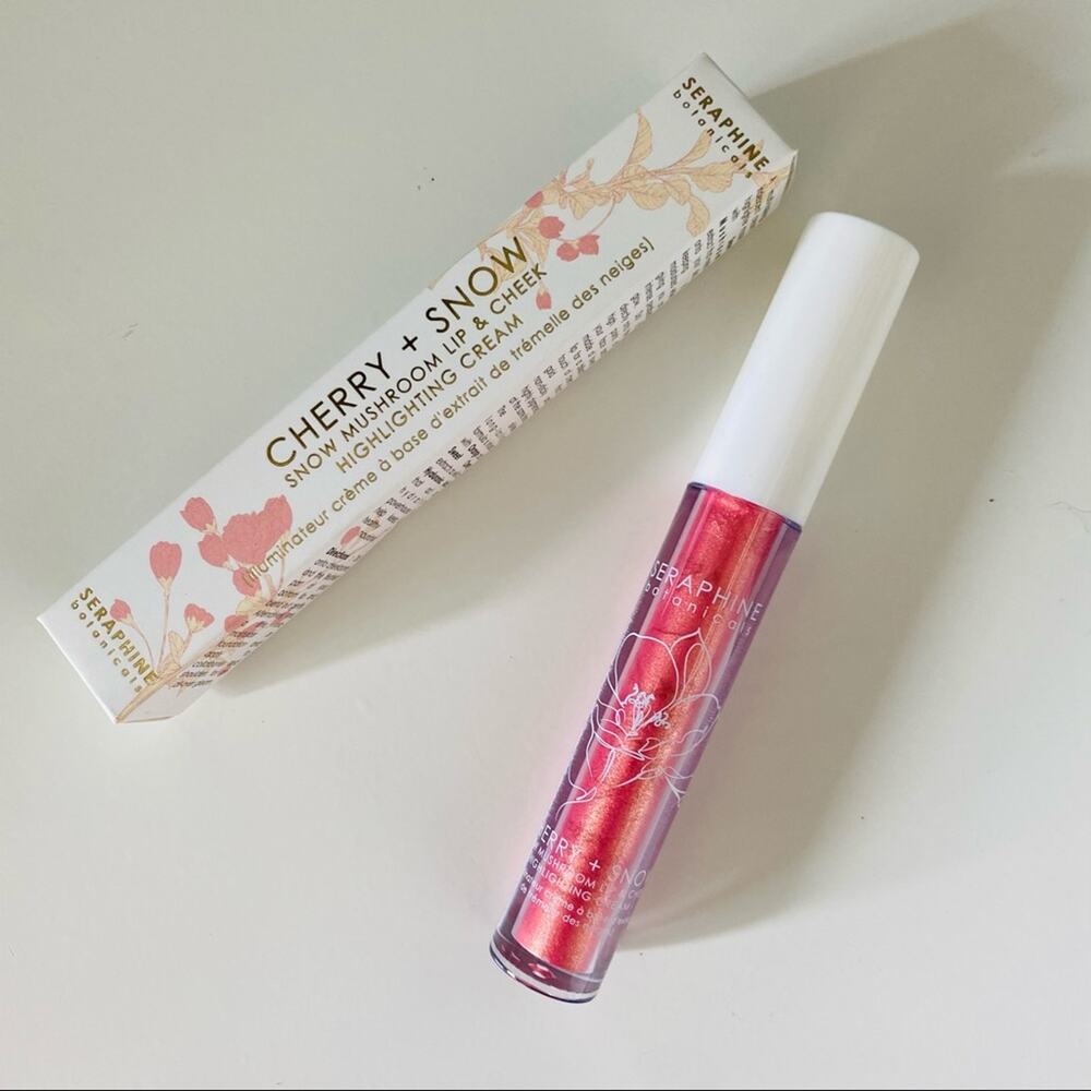 NEW SERAPHINE Cherry + Snow Pink Rose Lip Cheek Highlighting Cream Makeup